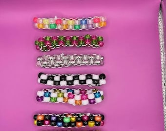 kandi checkered ladder stitch cuff