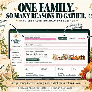 Holiday Hosting Planner App | Family Gatherings, Potluck, Budget & Seating Charts