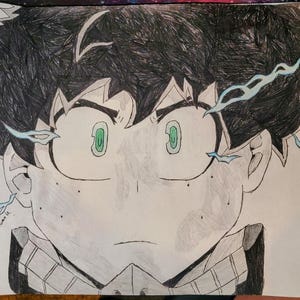 Hand-Drawn &quot;My Hero Academia&quot; Inspired Art featuring Izuku Midoriya
