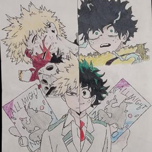 Rivals & Heroes – My Hero Academia Deku and Bakugo Fan Art | Anime Wall Print | MHA Poster | BNHA Art for Anime Lovers