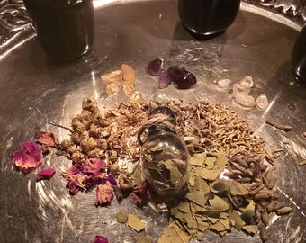 DIY Mini Spell Jar Kit for Witches – Herbs, Crystals, Intentions & Candle