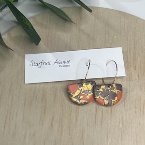 Polymer Clay Hoop Earrings: Modern Minimalist Statement Jewelry