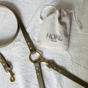 Hands-Free BioThane Dog Leash | Stone Dune | Solid Brass Hardware