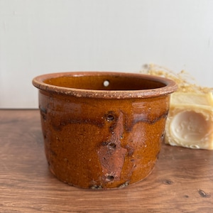 French Vintage RARE Faiselle Cheese Strainer Orange Brown Glaze