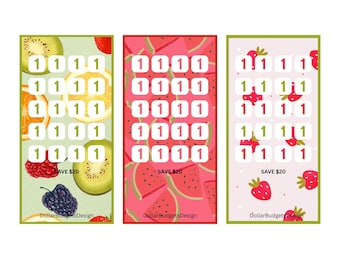 A6 Fruit themed savings challenge bundle-digital download
