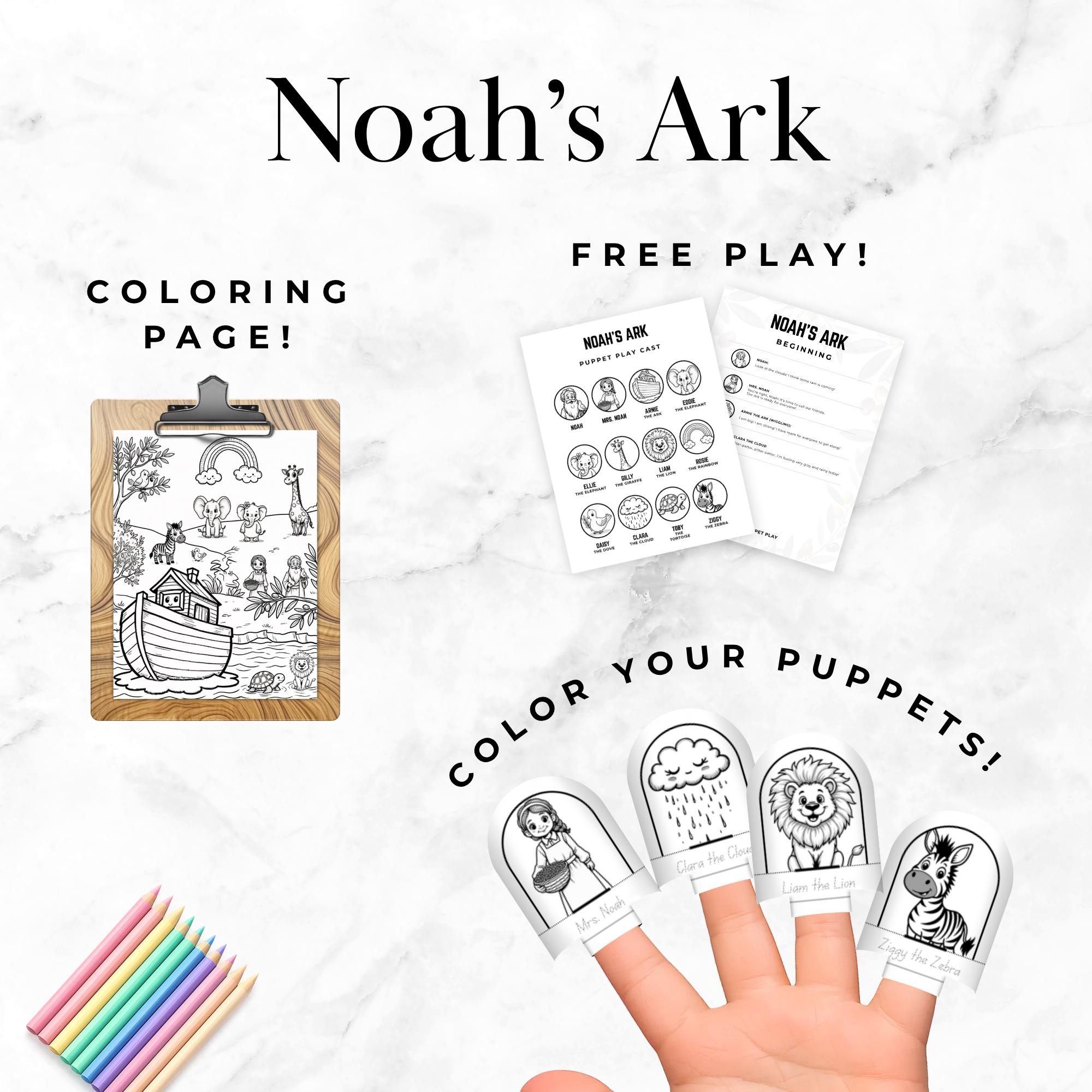 Noah's Ark Finger Puppet Theatre: 12 Puppets, 3 Stages, Play (digital ...