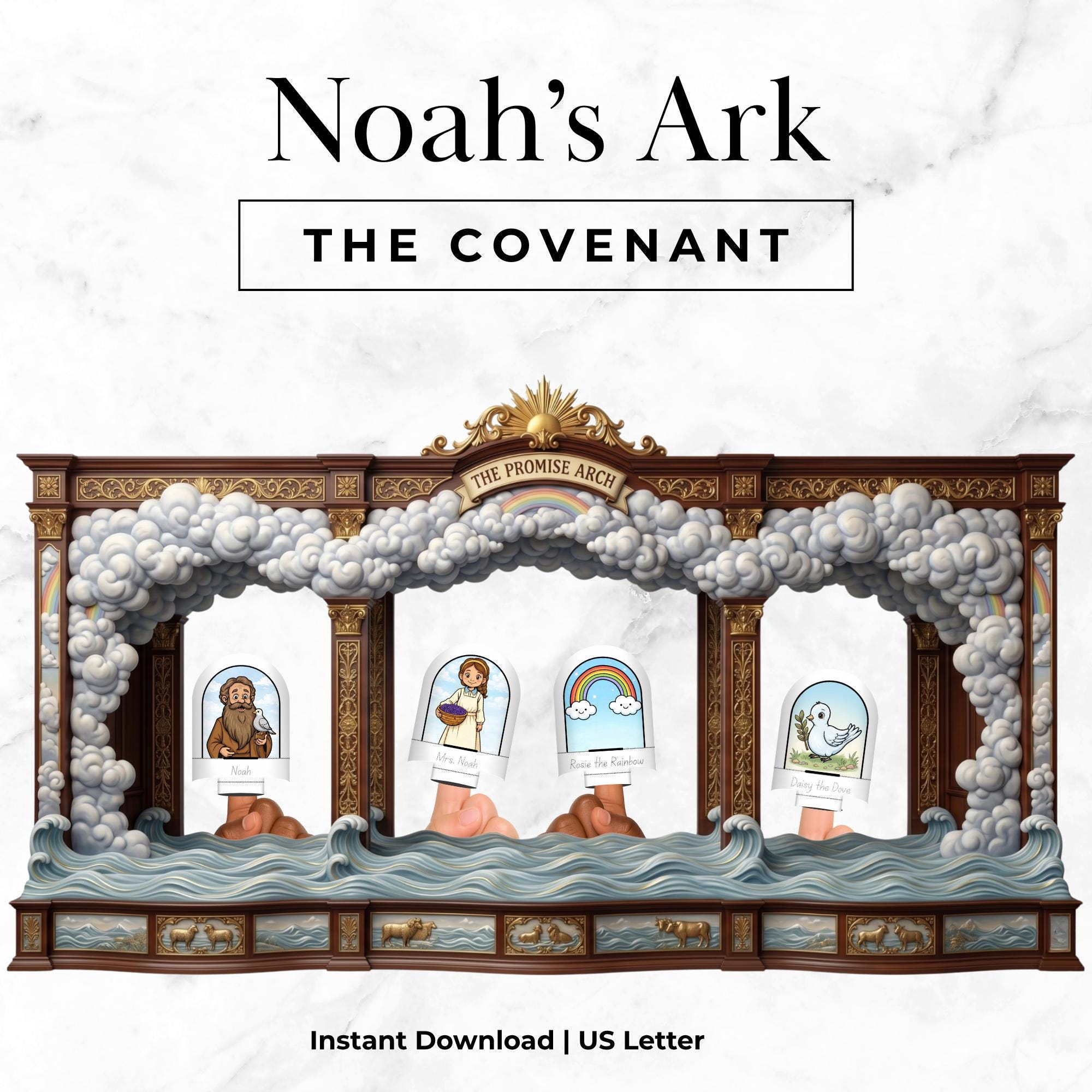 Noah's Ark Finger Puppet Theatre: 12 Puppets, 3 Stages, Play (digital ...