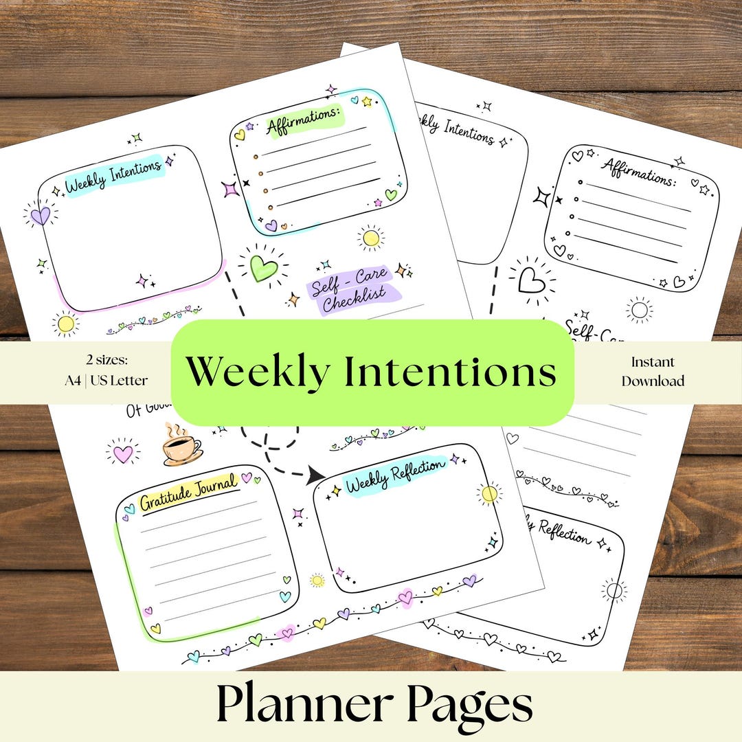 Weekly Intentions Worksheet.pdf Bible Study Kids: Weekly Intentions Planner Page, Sunday School ...