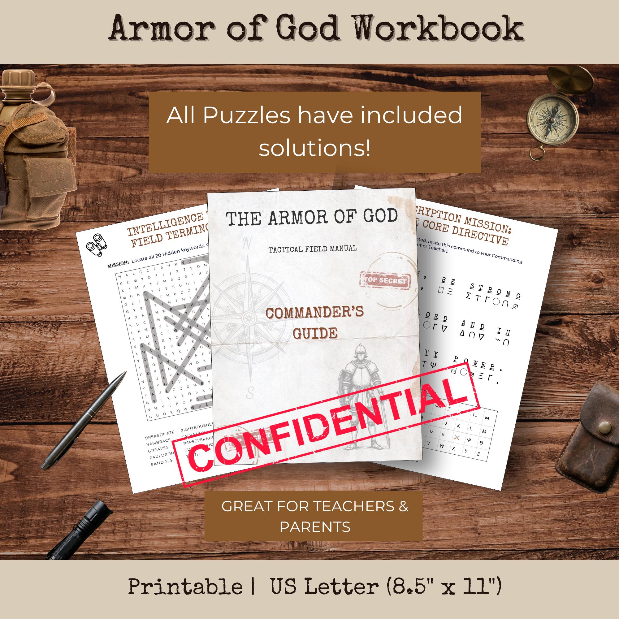 Armor of God Tactical Field Manual: 13-page Bible Puzzle Workbook for Kids Ages 9+ - Etsy