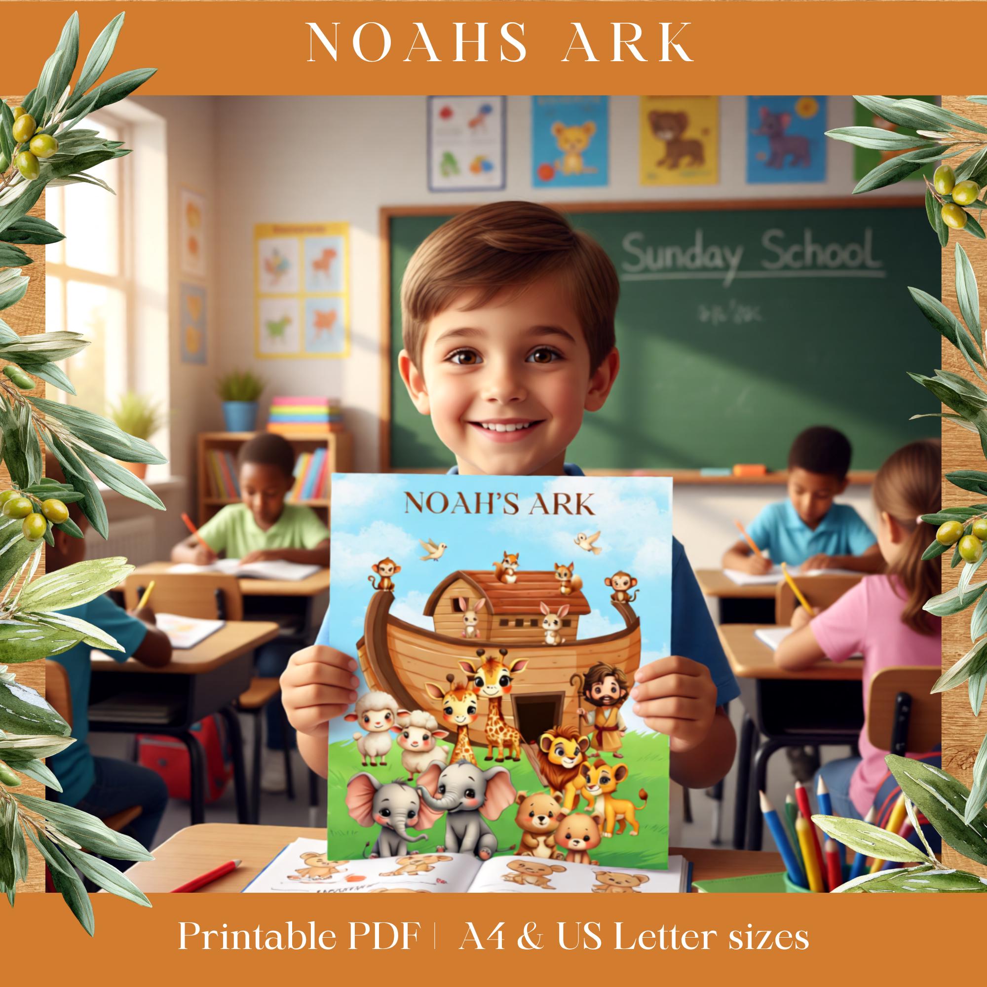Noah's Ark Cut and Paste Activity, Bible Story Craft, Printable ...