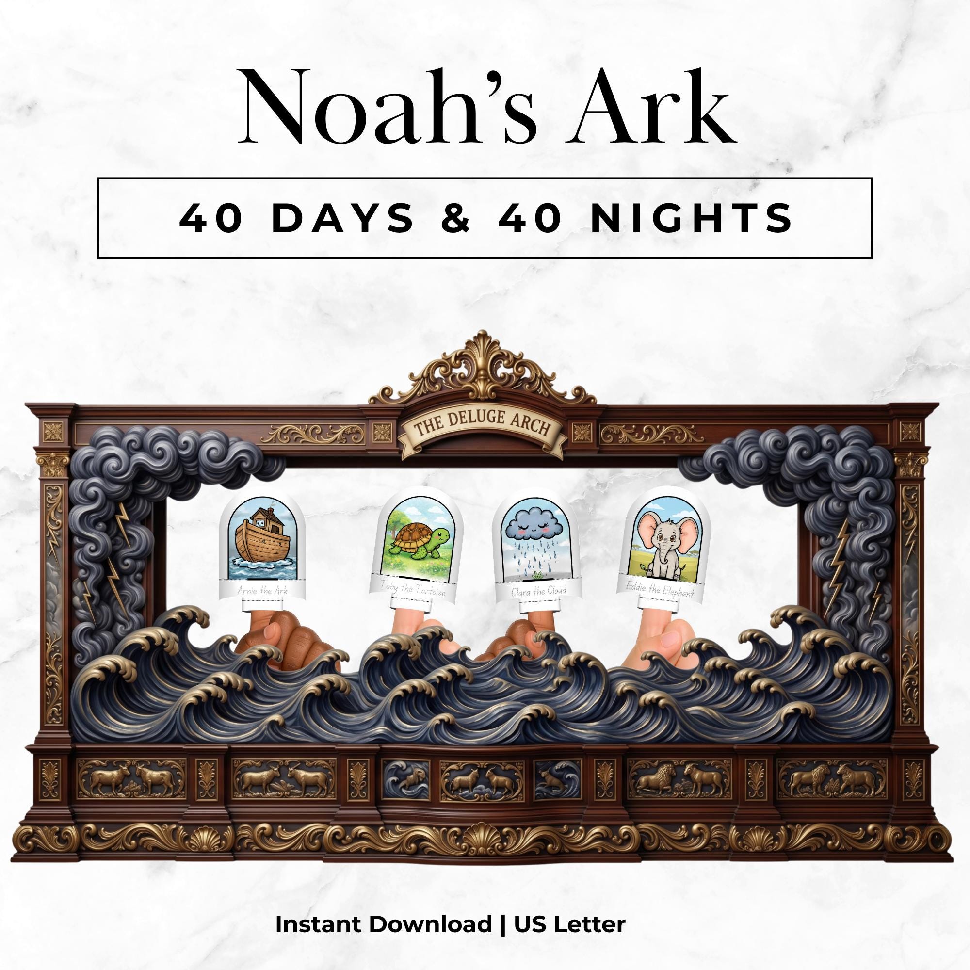 Noah's Ark Finger Puppet Theatre: 12 Puppets, 3 Stages, Play (digital ...