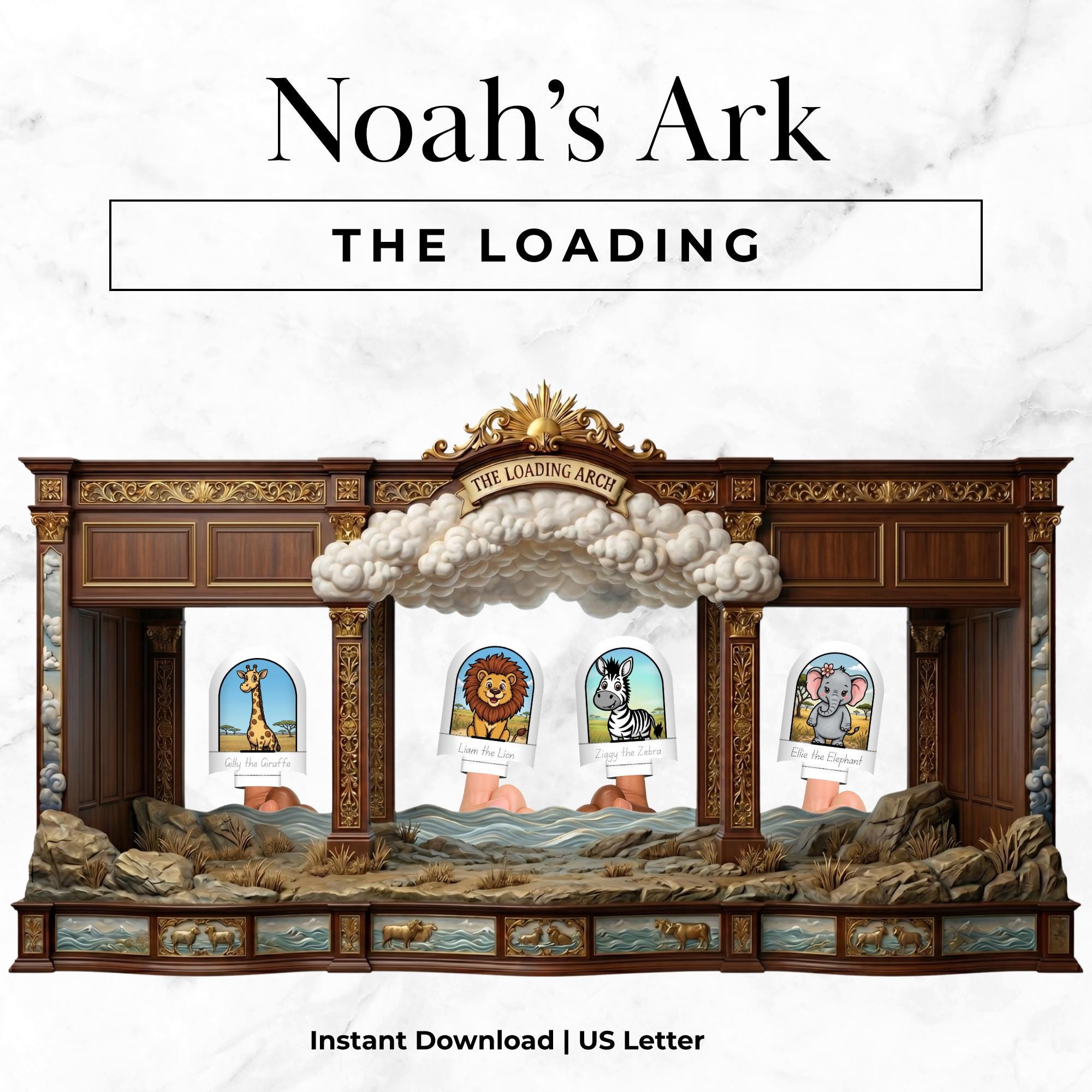 Noah's Ark Finger Puppet Theatre: 12 Puppets, 3 Stages, Play (digital ...