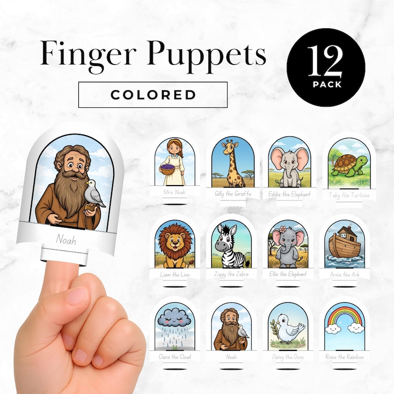 Noah's Ark Finger Puppet Theatre: 12 Puppets, 3 Stages, Play (digital ...