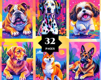 Coloring by number, 32 pages, 24 Colors, For adults, Printable, 8.5 x 11 Inches, PNG & SVG File, Digital, Instant Download, Paint by numbers