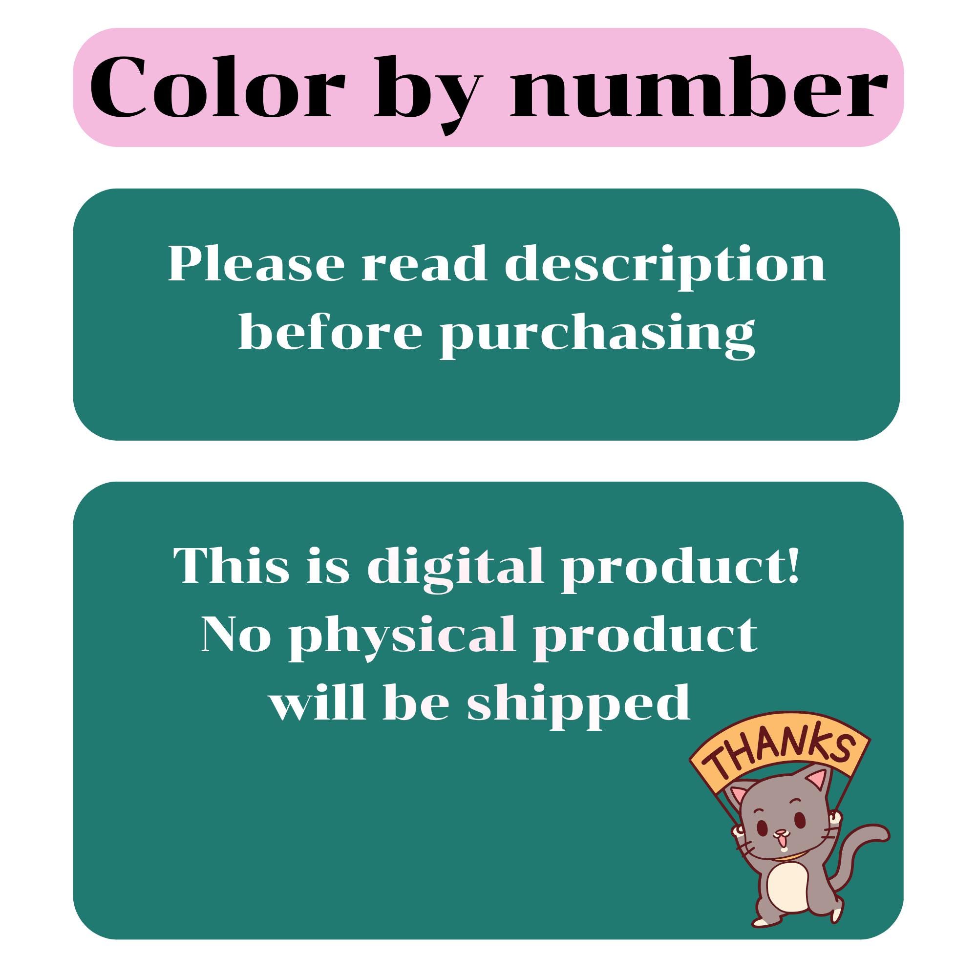 Coloring by Number, 32 Pages, Coloring Pages for Adults, Printable, 8.5 ...