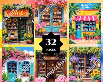 Coloring by number, 32 pages, 24 Colors, For adults, Printable, 8.5 x 11 In,  PNG & SVG File, Instant Download, Paint by numbers