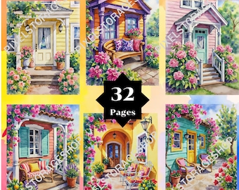 Color by number, 32 pages, 24 Colors, For adults, Printable, 8.5 x 11 In,  PNG & SVG ,Instant Download, Digital, Paint by number,Watercolor