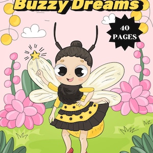Coloring book, Bee coloring pages, 40 coloring pages for kids or adults, Printable, 8.5 x 11 Inches, PDF File, Digital, Instant Download