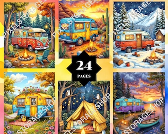 Coloring by number, 24 pages and colors, For adults, Printable, 8.5 x 11 In,  PNG & SVG File, Digital, Instant Download, Paint by numbers