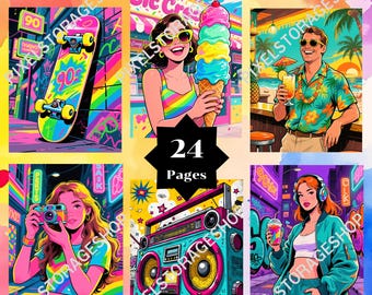 Color by number, 24 pages, For adults, Printable, PNG & SVG File, Digital, Instant Download, Paint by numbers