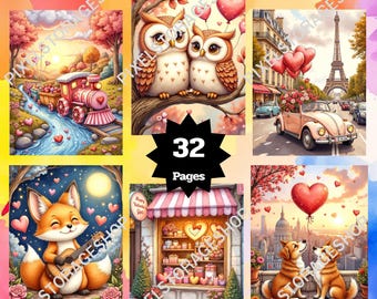 Coloring by number, 32 pages and 24 colors, For adults, Printable, PNG & SVG File, Digital, Instant Download, Paint by numbers