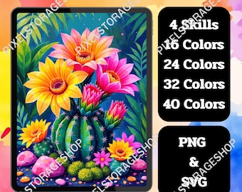 Color by number, 4 Skills, For adults, Printable, 8.5 x 11 Inches, PNG & SVG File, Digital, Instant Download, Paint by numbers