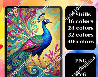Color by number, 4 Skills, For adults, Printable, 8.5 x 11 Inches, PNG & SVG File, Digital, Instant Download, Paint by numbers
