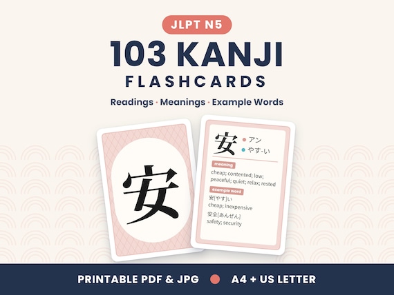JLPT N5 Kanji Flashcards – the First 103 Japanese Kanji for