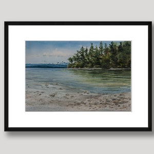 North Beach, Watercolor, Giclée Print, Salish Sea, Puget Sound, Orcas Island, San Juan Islands, Pacific Northwest, Sailboat image 4