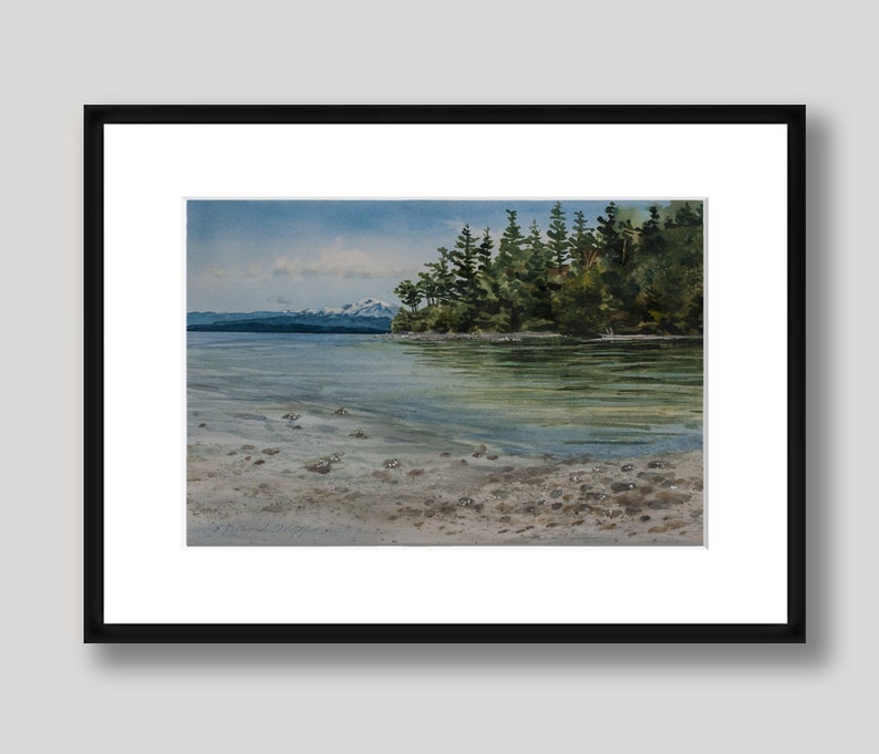 North Beach, Watercolor, Giclée Print, Salish Sea, Puget Sound, Orcas Island, San Juan Islands, Pacific Northwest, Sailboat image 4