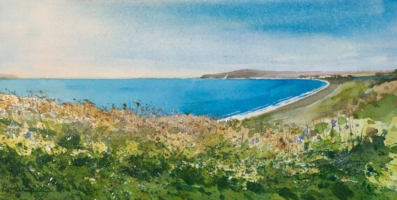 Doran Beach Watercolor Print Seascape Bodega Bay Northern Etsy