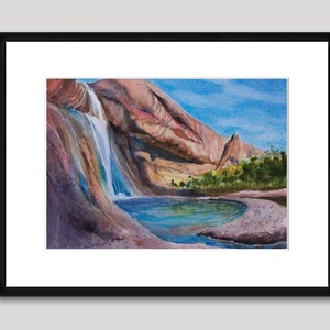 Acadia Imagined Watercolor, Original Painting, Spring, Canyon, Calf Creek Falls, Becoming Calder, Finding Eden, Mia Sheridan Author image 5