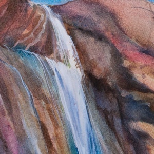 Acadia Imagined Watercolor, Original Painting, Spring, Canyon, Calf Creek Falls, Becoming Calder, Finding Eden, Mia Sheridan Author afbeelding 2