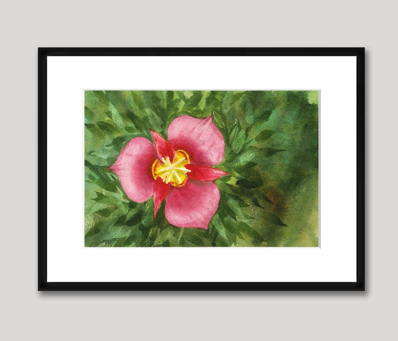 Utah Sego Lily, Watercolor Original, State Flower, Purple image 2