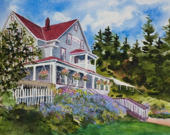 Orcas Hotel, Orcas Island, Watercolor Giclée Print, San Juan Islands, Pacific Northwest