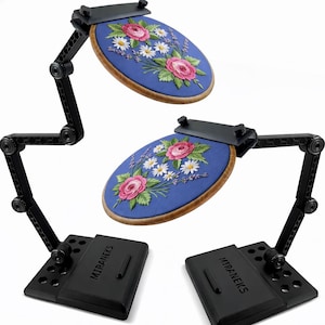 Adjustable Embroidery Hoop Stand: Hands-Free Cross Stitch Frame Holder Needlework Frame -Black