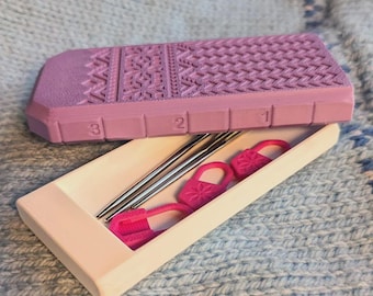 3D Printed Knitting Needle Case, Stitch Marker Organizer, Gift for Knitters