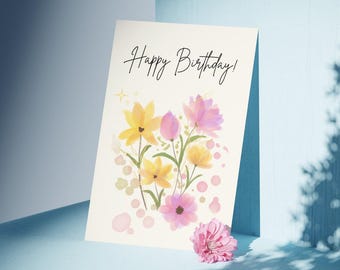 Editable Birthday Card Template | Printable Digital Birthday Card | Canva Editable Design