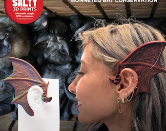 Bat Ear Cuffs (Set of 2): Fantasy Cosplay Jewelry, No Piercing, Holiday Exclusive