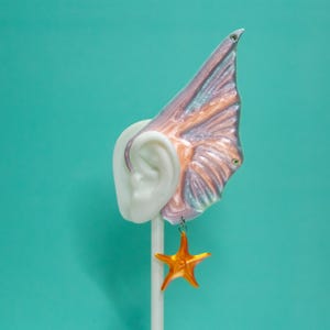 Mermaid Ear Cuffs: Starfish Charm, No Piercing Fantasy Jewelry