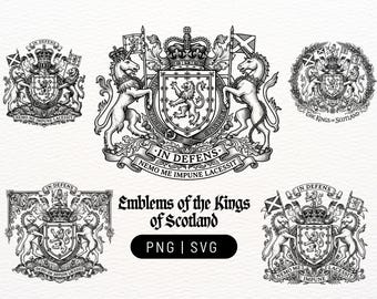 Embleem van de Koning van Schotland in SVG- en PNG-formaat - Perfect voor graveren, Cricut en muurdecoratie.