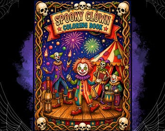 Kleurboek Spookachtige Clown - Kleurplaat voor Volwassenen