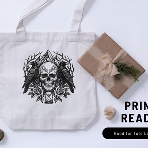 Paquete de 200 imágenes prediseñadas SVG de cuervos góticos / Arte Dark Academia, gráficos de brujería (descarga digital) imagen 7