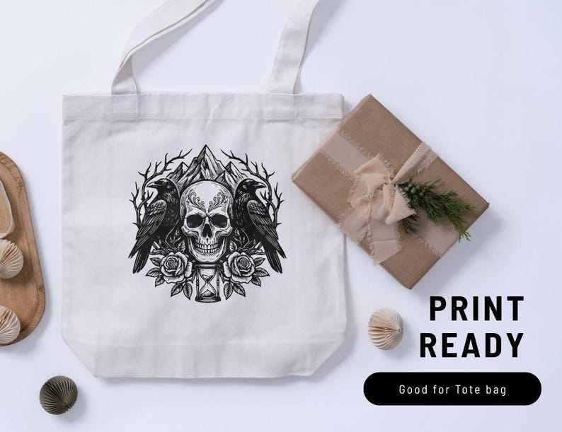 Paquete de 200 imágenes prediseñadas SVG de cuervos góticos / Arte Dark Academia, gráficos de brujería (descarga digital) imagen 7