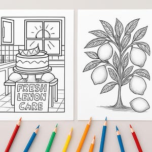 Lemon Themed Colouring Pages.  Lemon Colouring.  Printable Colouring Pages. Lemons. Printable. Download