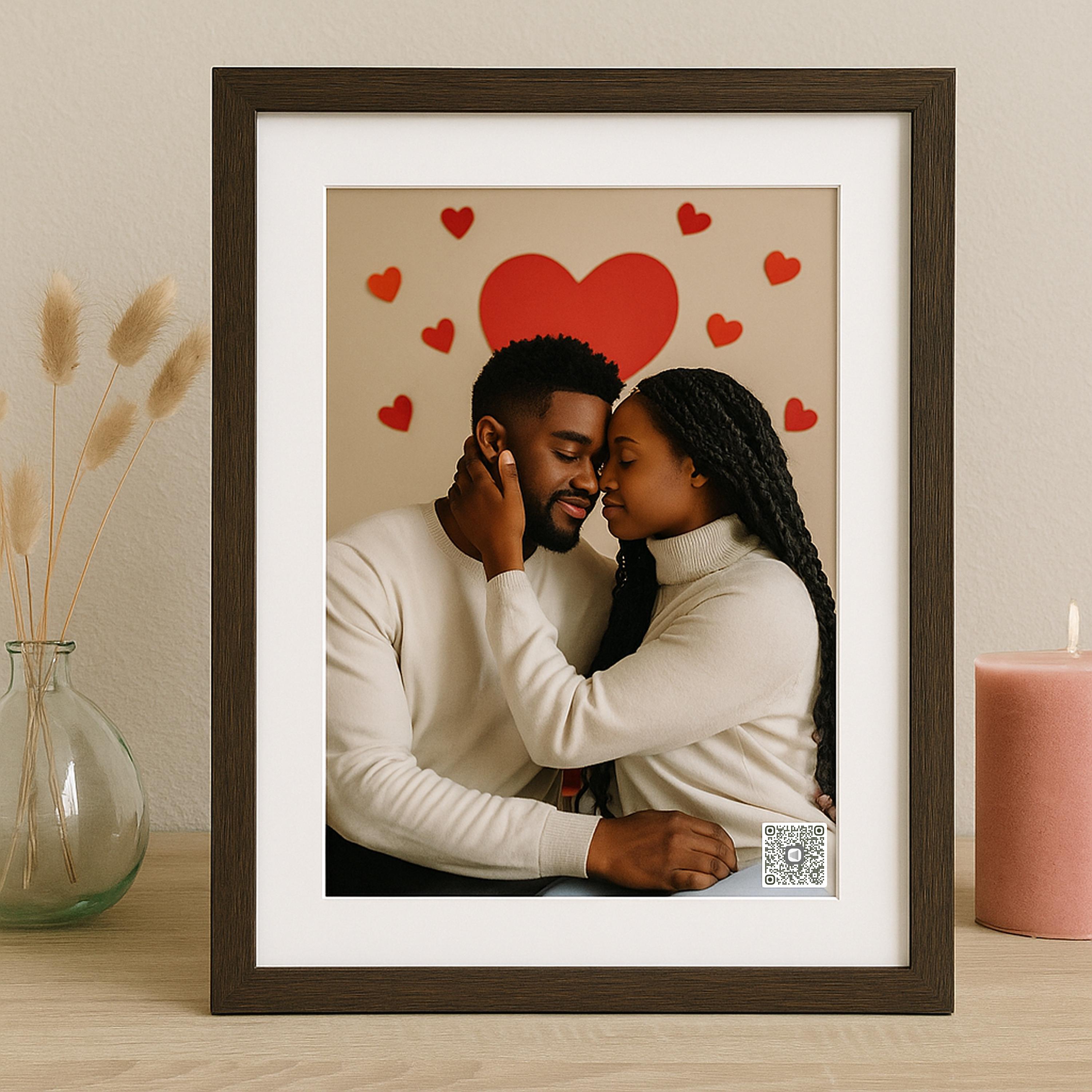 Personalized Photo Frame With Audio/video QR Code | Valentine's