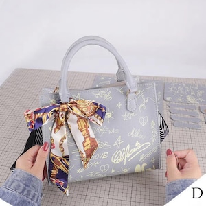 Sac à main bricolage sac fourre-tout kit de couture motif cuir PU Ensemble d'outils d'artisanat fait main cartable sac à main épaule pdf coudre propre cadeau d'anniversaire de vacances