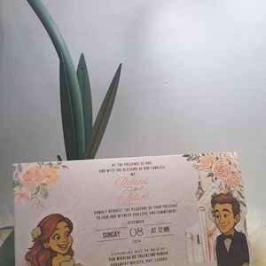 DIY Schiebe Hochzeitseinladung Bräutigam ziehen Braut mit You Tube Tutorial Link