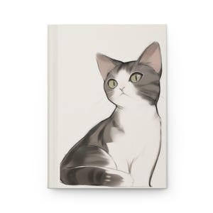 Carnet cartonné chat, joli carnet de notes mat illustré pour les amoureux des chats créatifs, cadeau pour écrivains, agenda, carnet de croquis, agenda, école