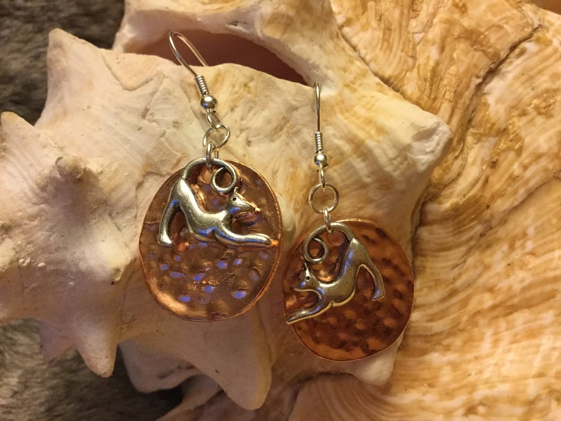Stretching Cat Earrings /& Rose Gold Disc Rose Gold plated alloy disc earrings sunset feline silver alloy tree earrings